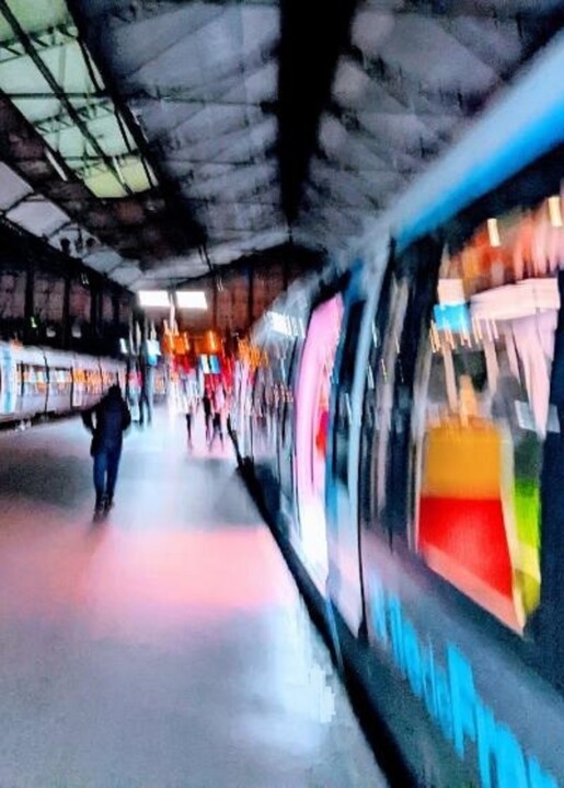 Fotografia intitolato "Départ gare Saint-L…" da Béatrice Marie Penaud, Opera d'arte originale, Fotografia digitale