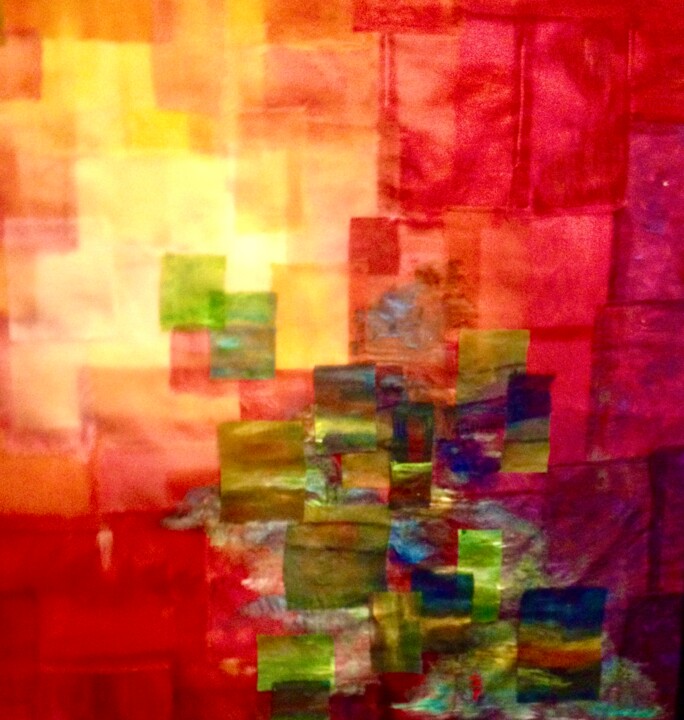 "JARDIN SECRET" başlıklı Tekstil Sanatı Béatrice Marty tarafından, Orijinal sanat, Kumaş