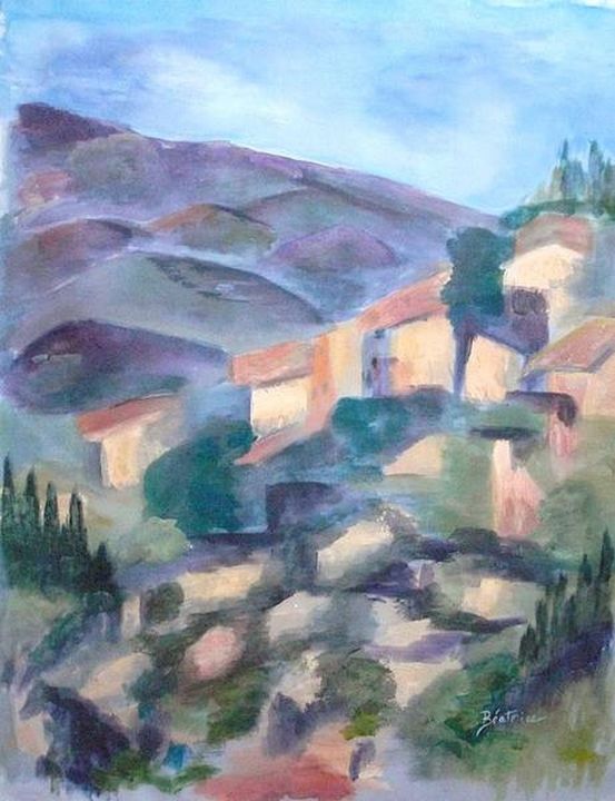 Painting titled "PROVENCE" by Béatrice Marty, Original Artwork, Other