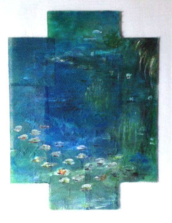 Painting titled "MONET, encore et to…" by Béatrice Marty, Original Artwork, Pigments Mounted on Plexiglass