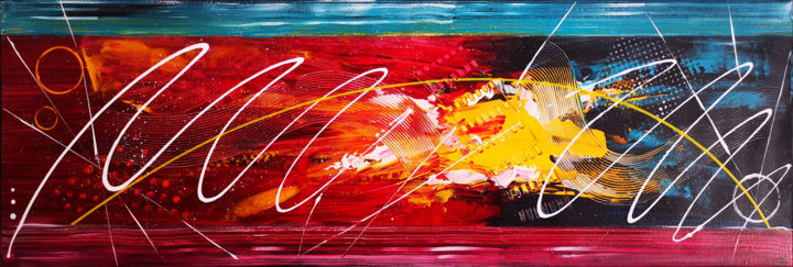 Painting titled "Big Bang" by Twiggy, Original Artwork, Acrylic Mounted on Wood Stretcher frame