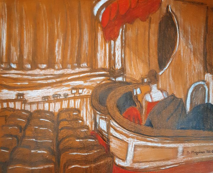 Dessin intitulée "A l'Opéra" par Beatrice Mazoires, Œuvre d'art originale