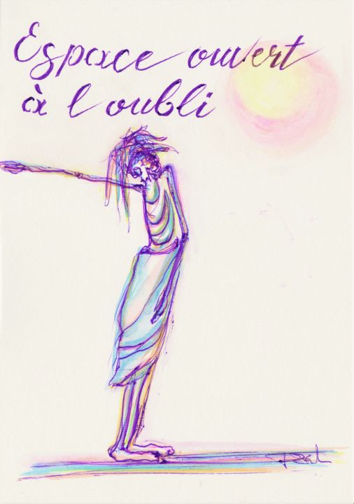 图画 标题为“l'être intérieur n°…” 由Béatrice Pillard, 原创艺术品, 水彩