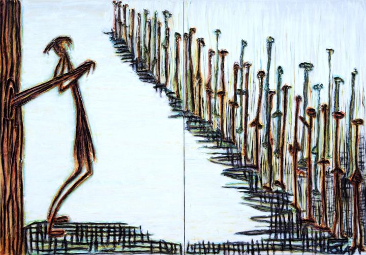 Malerei mit dem Titel "liens n°1" von Béatrice Pillard, Original-Kunstwerk, Öl