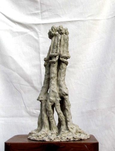 Sculpture intitulée "la peur" par Béatrice Pillard, Œuvre d'art originale, Argile