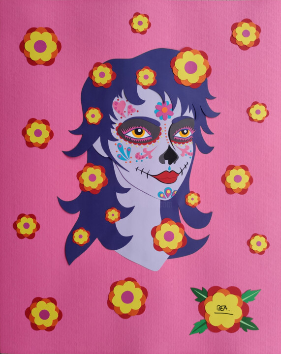 Collages titled "Catrina" by Beatrice Sartori, Original Artwork, Collages