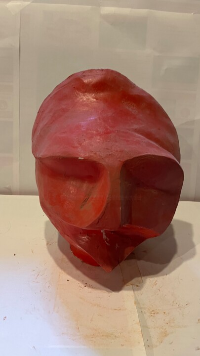 Sculpture intitulée "Joker rouge" par Terredediane, Œuvre d'art originale, Argile