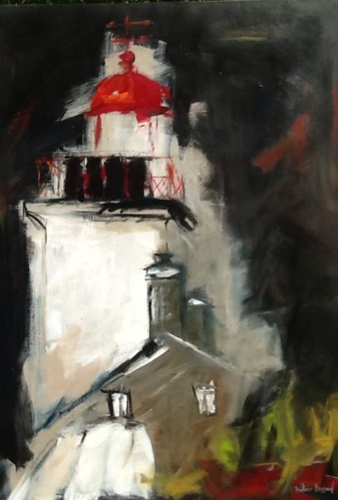 Painting titled "Phare Agon" by Beatrice Bossard, Original Artwork