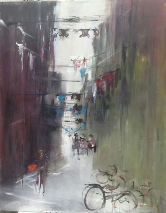 Painting titled "Ruelle" by Beatrice Bossard, Original Artwork