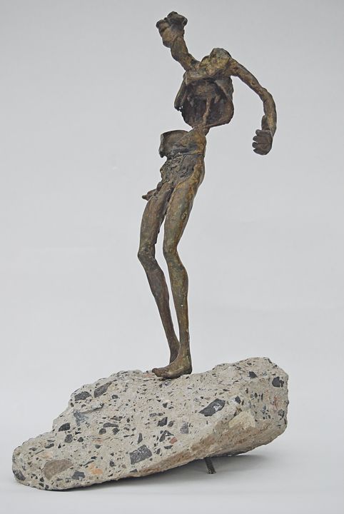 Skulptur mit dem Titel "L'ultime instant" von Béatrice De Greef, Original-Kunstwerk, Bronze
