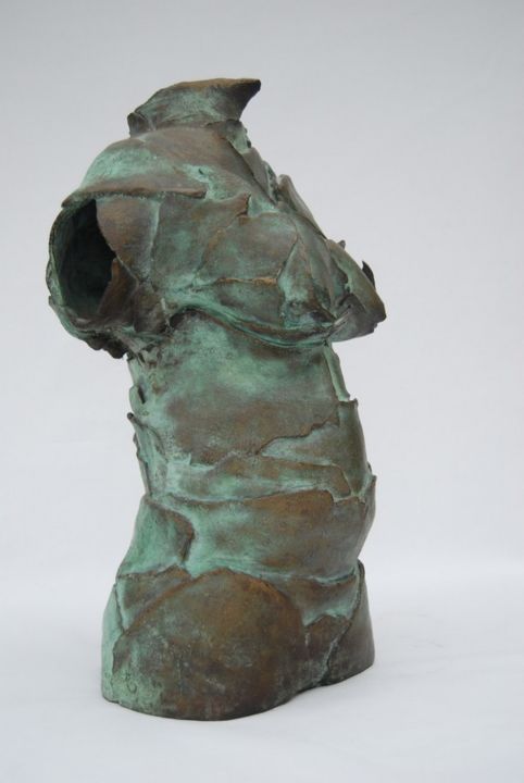Скульптура под названием "Buste" - Béatrice De Greef, Подлинное произведение искусства, Бронза