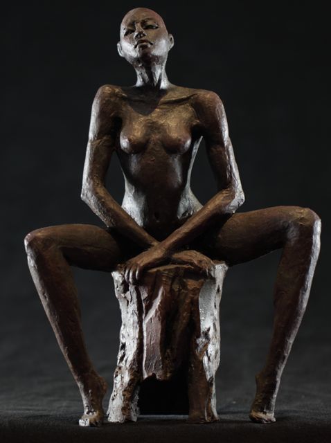 Sculpture titled "Femme Araignée" by Trixie, Original Artwork, Metals