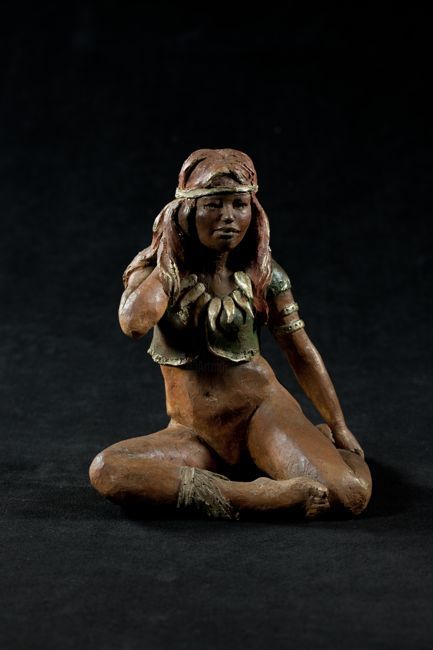 Skulptur mit dem Titel "Jane" von Trixie, Original-Kunstwerk, Keramik