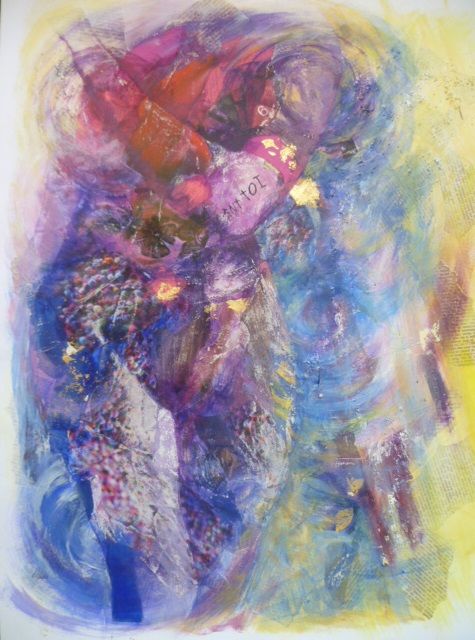 Schilderij getiteld "la danseuse indienne" door Bea Rialland, Origineel Kunstwerk, Acryl