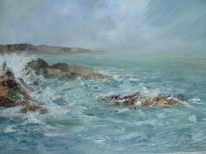 Pintura titulada "la vague" por Bea Rialland, Obra de arte original, Oleo