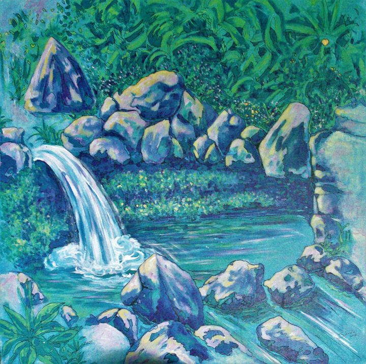 Peinture intitulée "Rivière Langevin" par Béatrix Meier, Œuvre d'art originale, Acrylique Monté sur Châssis en bois