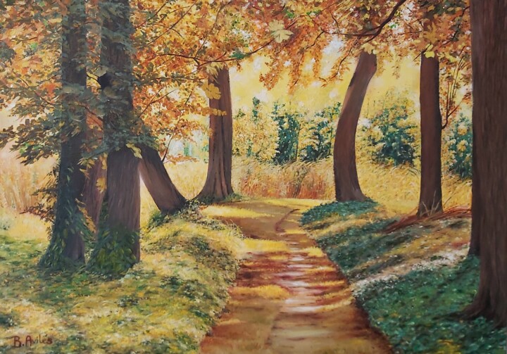 Painting titled "Camino de otoño.jpg" by Beatriz Avilés, Original Artwork, Oil