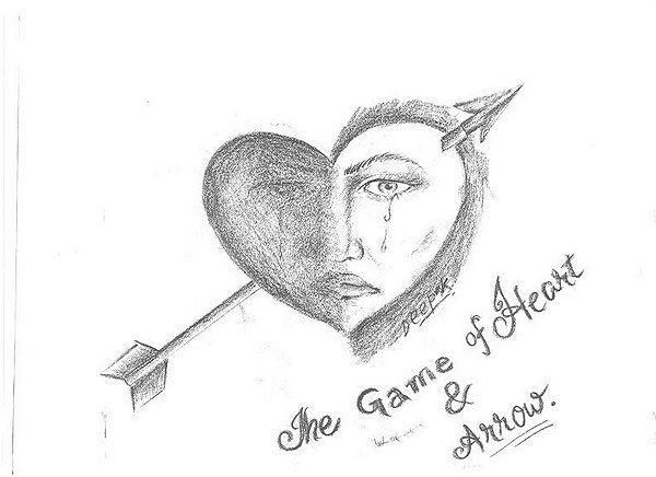 Drawing titled "game of heart n bra…" by Dharti Singh, Original Artwork