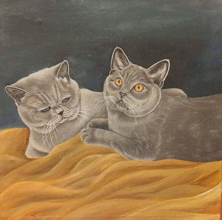 Painting titled "Tomy & Jonny" by Bebe Oanna, Original Artwork, Acrylic