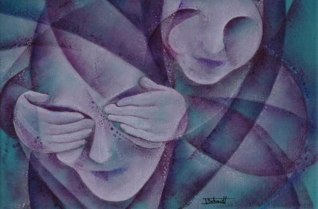 Painting titled "le sourire" by Schmidt Isabelle, Original Artwork