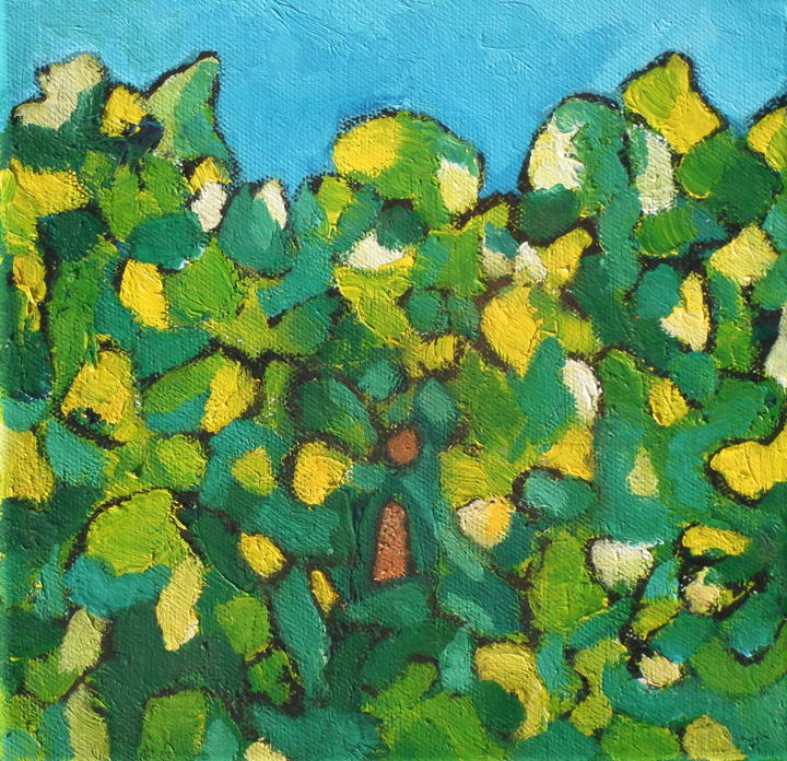 Painting titled "Ecoute la forêt pou…" by Bebu, Original Artwork, Oil