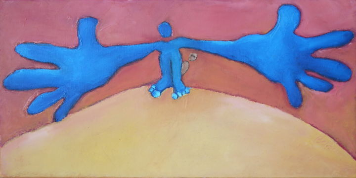 Pintura titulada "A bras ouverts" por Bebu, Obra de arte original, Oleo