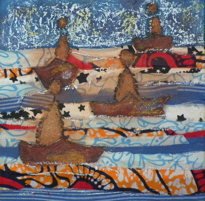 Malerei mit dem Titel "Le voyage est notre…" von Bebu, Original-Kunstwerk, Öl
