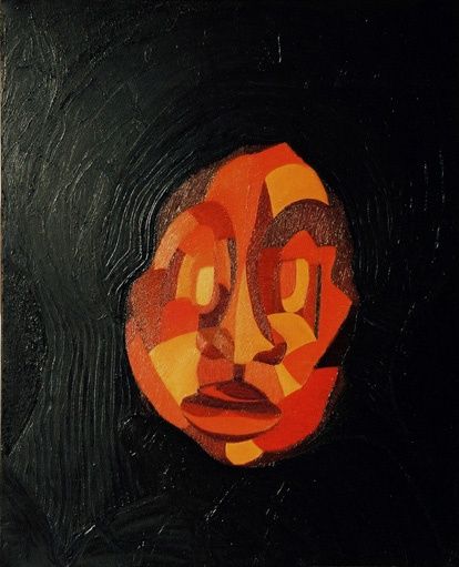 Painting titled "Visage" by Bebu, Original Artwork, Oil