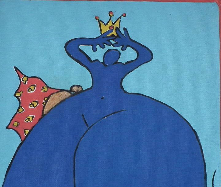 Pintura intitulada "Mon roi" por Bebu, Obras de arte originais, Acrílico