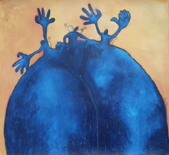 Peinture intitulée "Sphère d'accueil" par Bebu, Œuvre d'art originale