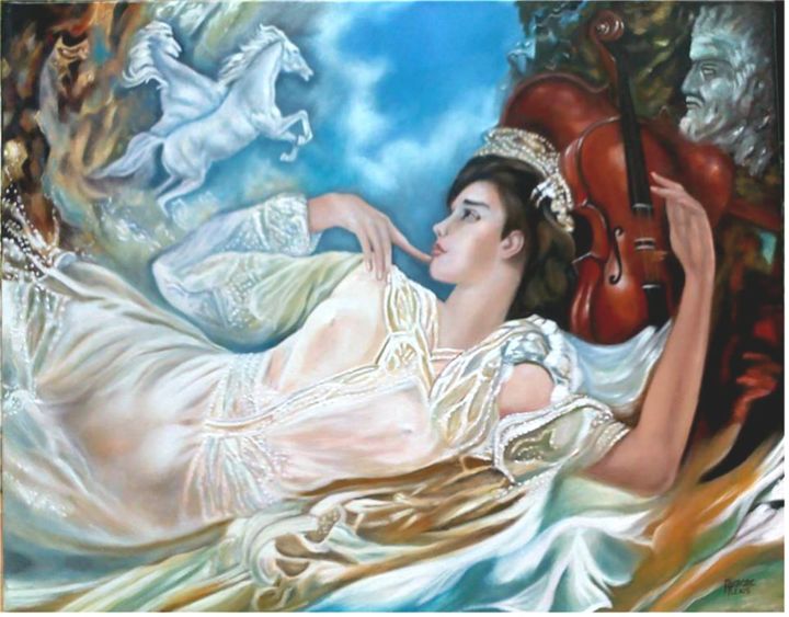 Peinture intitulée "Rêverie enchantée" par Aurore Alexis, Œuvre d'art originale, Huile