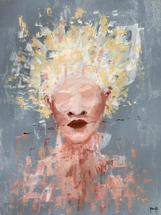 Pittura intitolato "Albinism 03" da Bechti, Opera d'arte originale