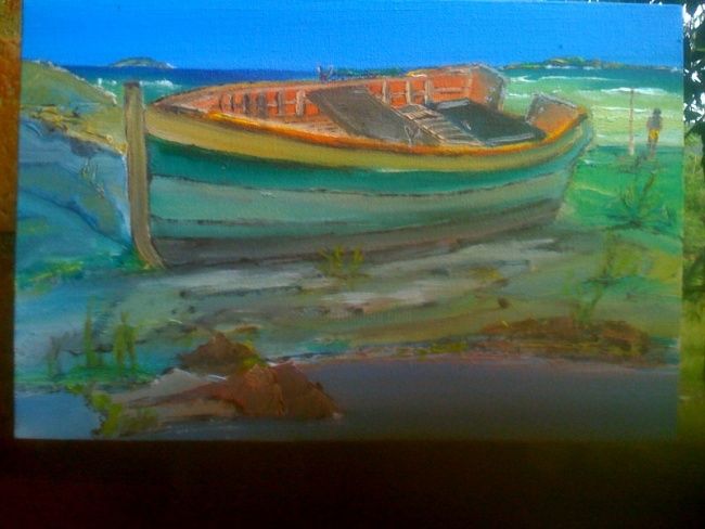 Pintura intitulada "barco" por Victor Bechtinger, Obras de arte originais, Óleo