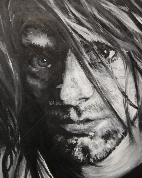 Schilderij getiteld "Kurt" door Becky Arner, Origineel Kunstwerk, Acryl