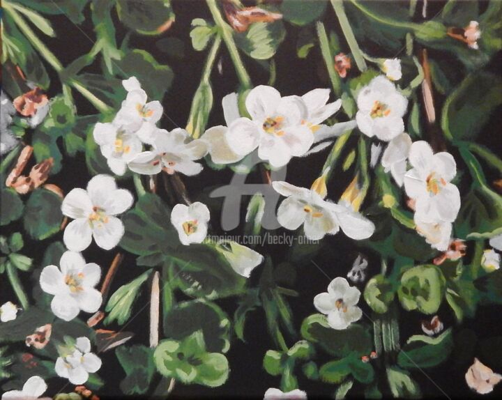 Pittura intitolato "Little Flowers" da Becky Arner, Opera d'arte originale, Acrilico