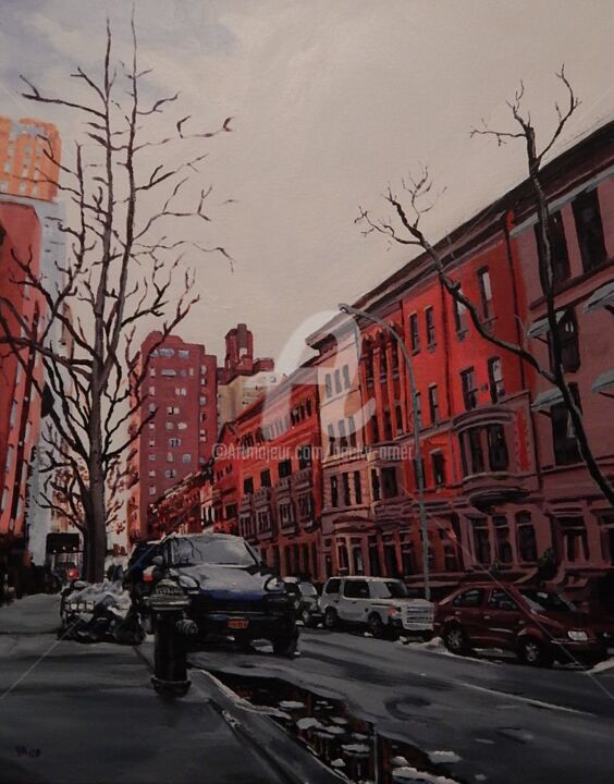 Painting titled "New York Morning" by Becky Arner, Original Artwork, Acrylic