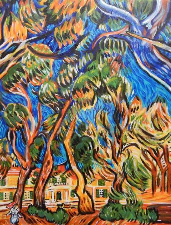 Painting titled "Van Gogh's The Grou…" by Becky Arner, Original Artwork, Acrylic