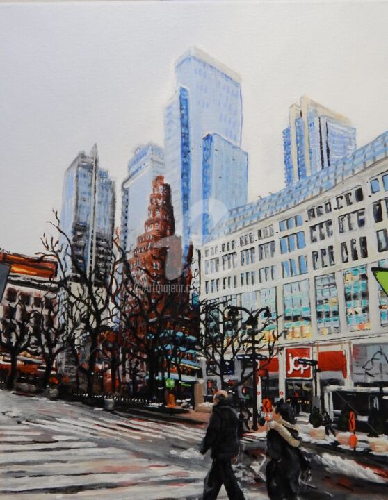 Painting titled "New York Cold #3" by Becky Arner, Original Artwork, Acrylic