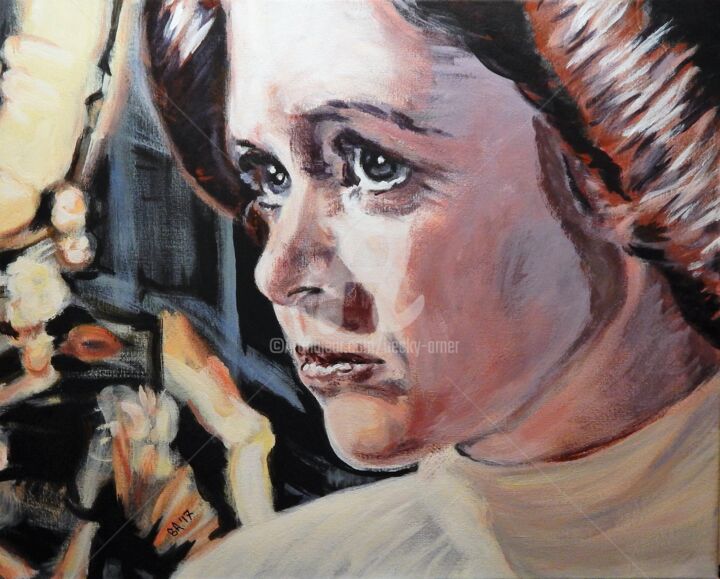 Painting titled "Princess Leia" by Becky Arner, Original Artwork, Acrylic
