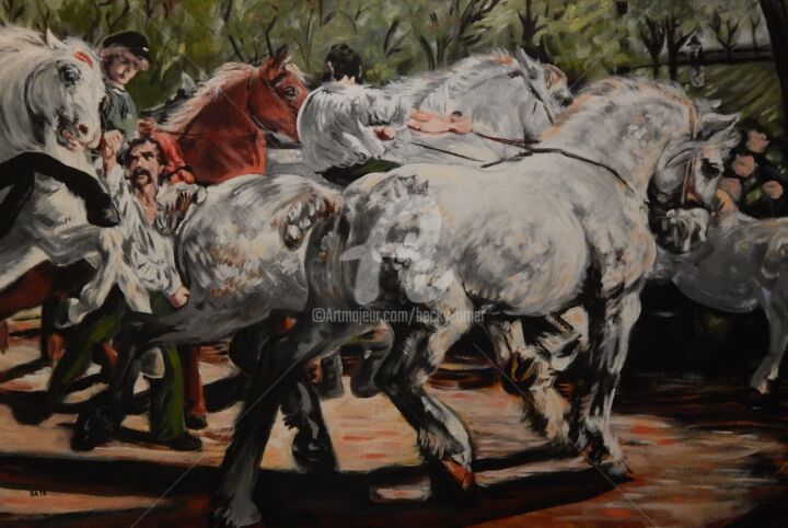 Peinture intitulée "Bonheur's The Horse…" par Becky Arner, Œuvre d'art originale, Acrylique