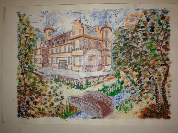 Painting titled "The Castel ©" by Bega, Original Artwork, Watercolor