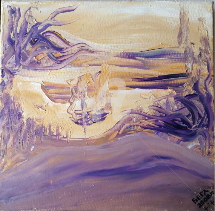 Painting titled "Le Navire ©" by Bega, Original Artwork, Oil