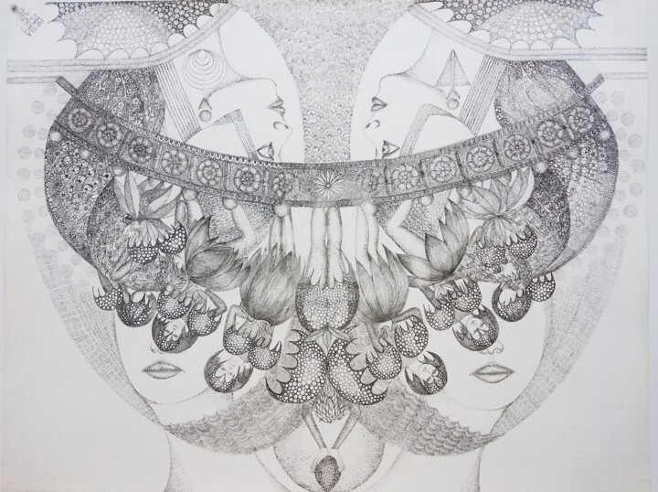 Dibujo titulada "La force de l'invis…" por Bega, Obra de arte original, Tinta