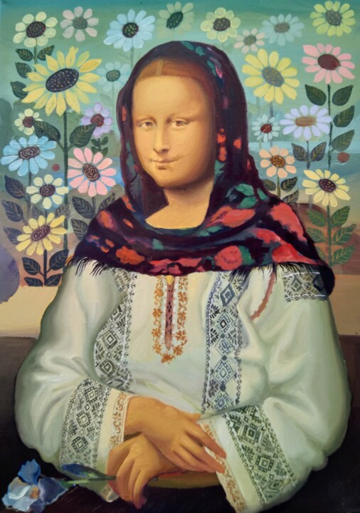 Pittura intitolato "Romanian Monalisa" da Bejinari Florin, Opera d'arte originale, Olio