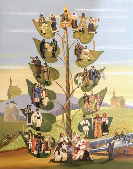 Malerei mit dem Titel "Centenial tree" von Bejinari Florin, Original-Kunstwerk, Öl