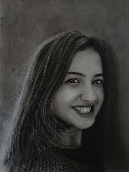 Drawing titled "Portrait of A Young…" by Bekir İSlam, Original Artwork, Graphite