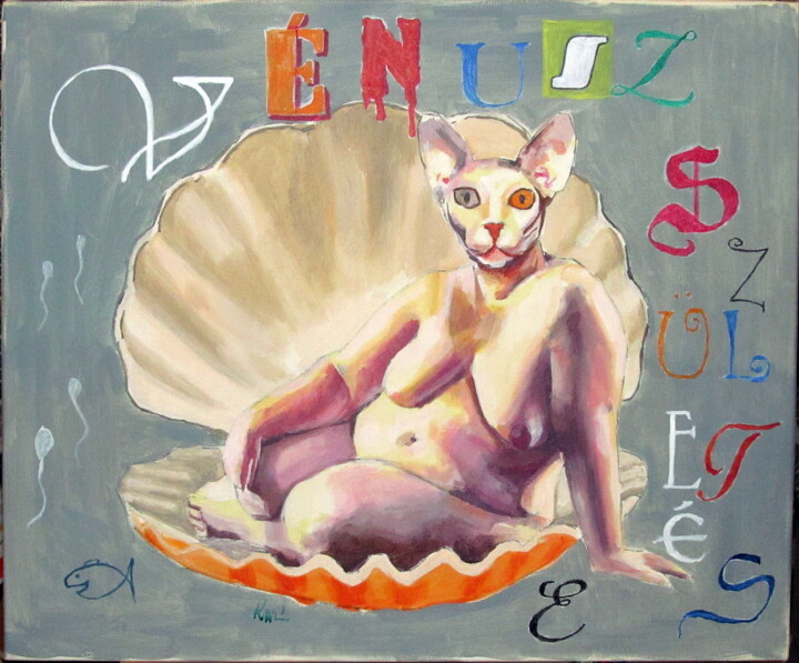 Painting titled "The Birth of Venus" by Bela Kovacs, Original Artwork, Acrylic