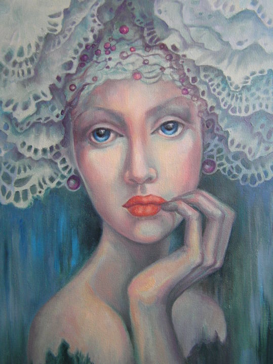 Painting titled "ROMANTICA" by Izabela Krzyszkowska Kiełek, Original Artwork, Oil