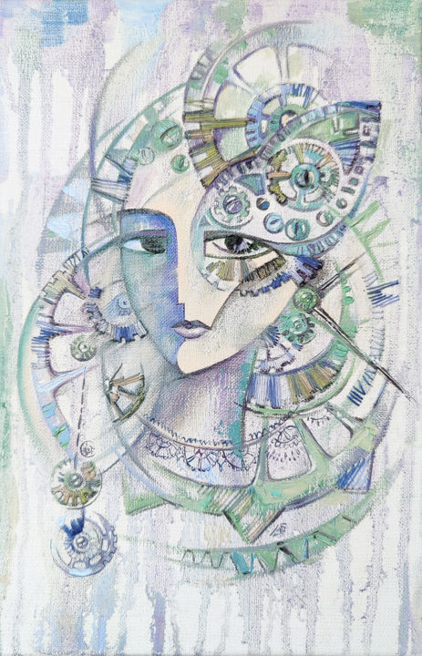Картина под названием "Through the time, p…" - Yulia Belasla, Подлинное произведение искусства, Масло