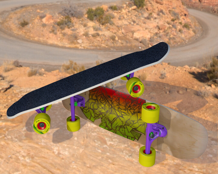 Digitale Kunst mit dem Titel "Longboard" von Belfeygor, Original-Kunstwerk, 3D Modellierung